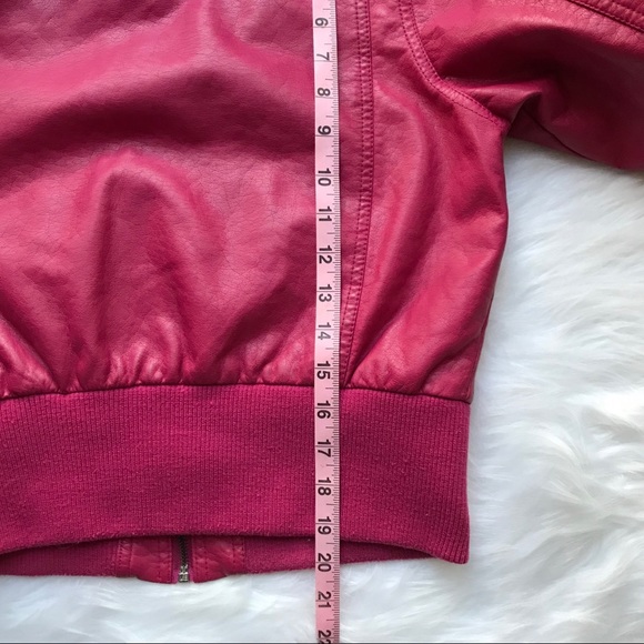 Mod Modele Magenta Faux Leather Jacket - Picture 6 of 6